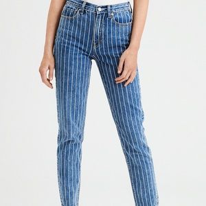 Striped Trendy Mom Jeans